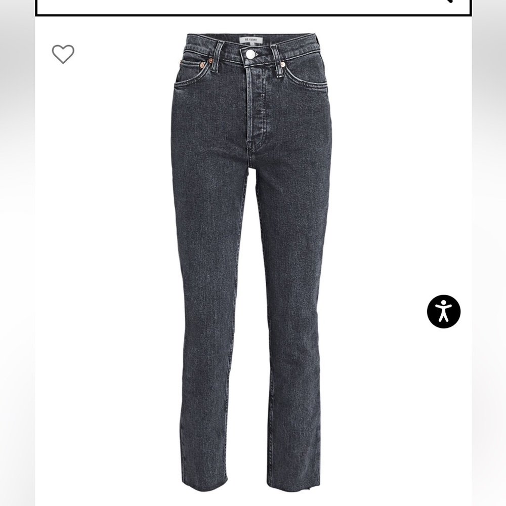 Re/Done Black Raw Hem Jeans